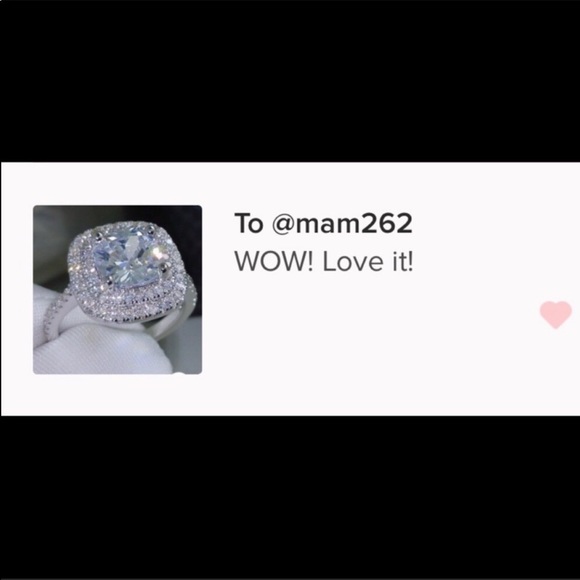 1 left! Sterling Silver Cushion Cut Engagement - Picture 3 of 6